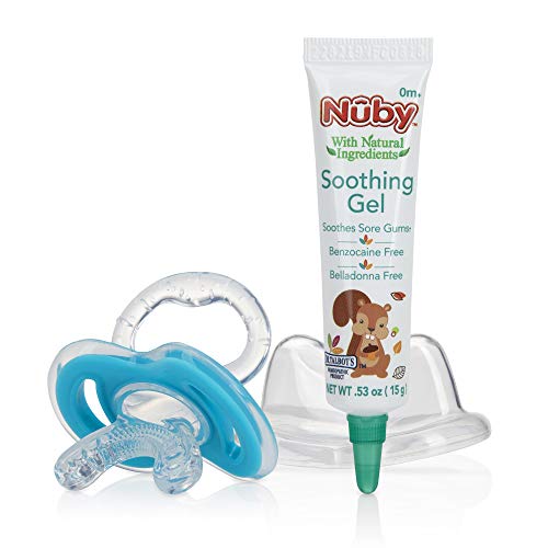 Product Cover Nuby Natural Soothing Gel for Sore Gums with Bonus Gum-EEZ Teether Combo, 0.53 fl. oz, Benzocaine Free, Belladonna Free
