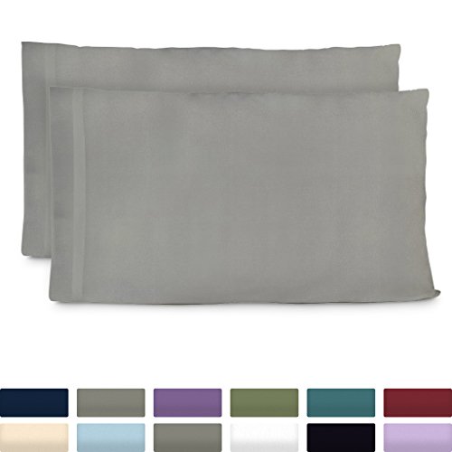 Product Cover Cosy House Collection Premium Bamboo Pillowcases - Standard, Light Grey Pillow Case Set of 2 - Ultra Soft & Cool Hypoallergenic Blend from Natural Bamboo Fiber
