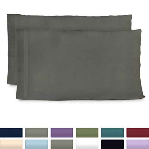 Product Cover Cosy House Collection Premium Bamboo Pillowcases - Standard, Grey Pillow Case Set of 2 - Ultra Soft & Cool Hypoallergenic Blend from Natural Bamboo Fiber
