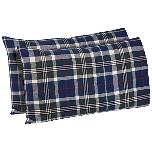 Product Cover Stone & Beam Rustic Plaid Flannel Pillowcase Set, King, Blue and Green