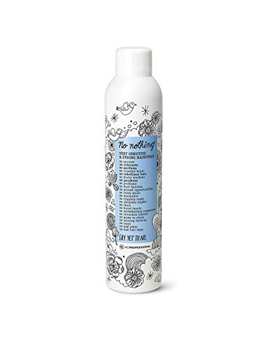 Product Cover No nothing Very Sensitive Strong Hairspray - Fragrance Free Strong Styling and Finishing Spray, Hypoallergenic, Unscented Hair Spray 10.15 oz - KC Professional