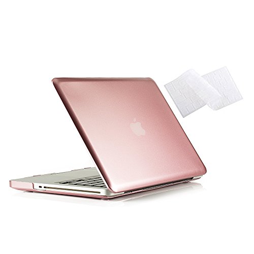 Product Cover RUBAN MacBook Pro 13 Case 2012 2011 2010 2009 Release A1278, Hard Case Shell Cover and Keyboard Skin Cover for Apple MacBook Pro 13 Inch with CD-ROM - Rose Gold