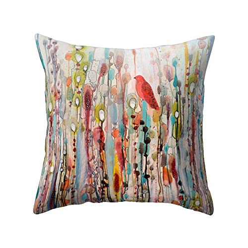 Product Cover wintefei Win Bird Flower Throw Pillow Case 18x18 inch Bed Sofa Living Room Decor Cushion Cover? - 1#