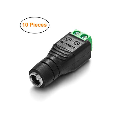 Product Cover Chanzon (10 x Female) 12V DC Power Connector 5.5mm x 2.1mm 24V Power Jack Socket for Led Strip CCTV Security Camera Cable Wire Ends 10Pcs Plug Barrel Adapter