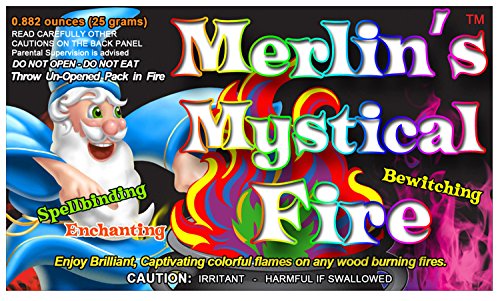 Product Cover Mystical Fire Merlin's Fire Flame Colorant Vibrant Long-Lasting Pulsating Flame Color Changer for Indoor or Outdoor Use 0.882 oz Packets 12 Pack