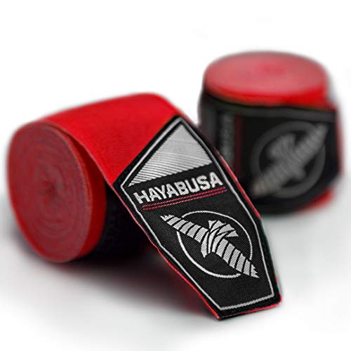 Product Cover Hayabusa Hand Wraps | Perfect Stretch V4 Mexican Style Boxing Hand Wraps | Red, 180 Inch