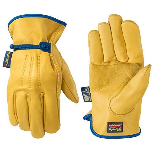 Product Cover Men's HydraHyde Leather Work Gloves, Water-Resistant, Large (Wells Lamont 1164L)