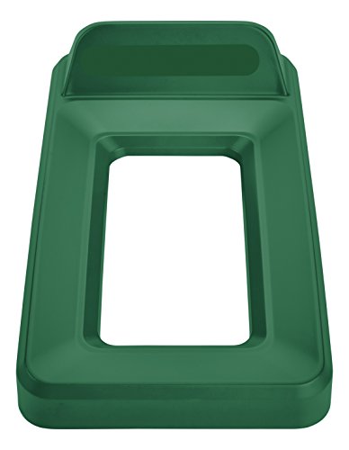 Product Cover Rubbermaid Commercial Slim Jim Recycling Lid, Vertical, Open Top - Green, 2018220