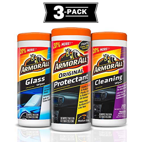 Product Cover Armor All Protectant, Glass and Cleaning Wipes, 30 Count Each (Pack of 3)