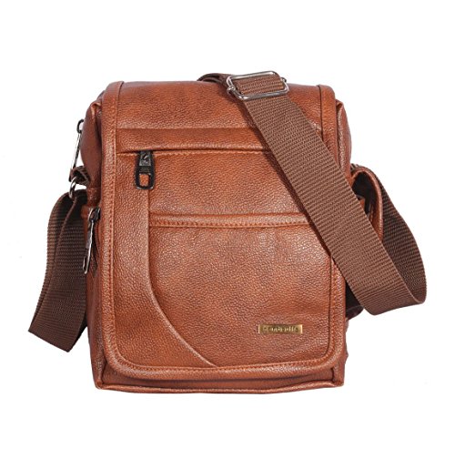 Product Cover Handcuffs Mens Bag Messenger Bag Leather Shoulder Bags Travel Bag Crossbody Bags for Men Work Business - 10 Inch