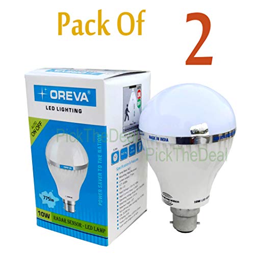 Product Cover Oreva Sensor 10w Base B22 10-Watt LED Bulb (Pack of 2, White)