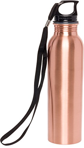 Product Cover Mindful Design Pure Copper Polished Water Bottle - Leak-Proof Solid Copper Vessel for Ayurvedic Health Benefits (31 oz)