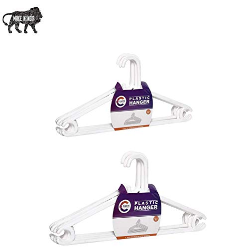 Product Cover Clastik Premium Quality Plastic Clothes Hanger Set of 12 pcs (White)
