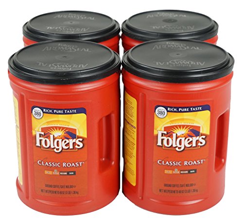 Product Cover Folgers 4-Pack of 48 Ounce Canisters, Classic Medium Roast Coffee