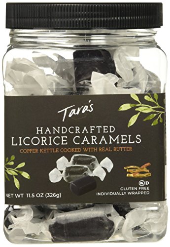 Product Cover Tara's All Natural Handcrafted Gourmet Black Licorice Caramel: Small Batch, Kettle Cooked, Creamy & Individually Wrapped - 11.5 Ounce