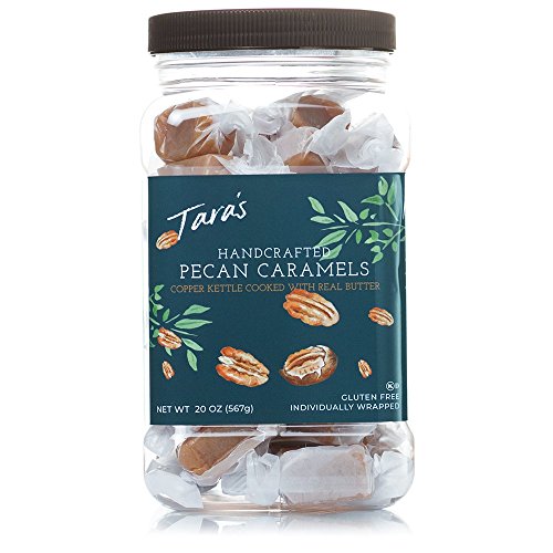Product Cover Tara's All Natural Handcrafted Gourmet Pecan Flavored Caramel: Small Batch, Kettle Cooked, Creamy & Individually Wrapped - 20 Ounce