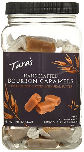 Product Cover Tara's All Natural Handcrafted Gourmet Bourbon Flavored Caramel: Small Batch, Kettle Cooked, Creamy & Individually Wrapped - 20 Ounce