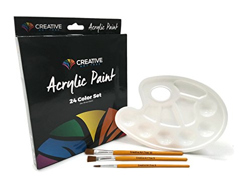 Product Cover Acrylic Paint Set 24 Color With Paint Pallet and Paint Brush. ACMI Approved Safe For Children by Creative Art Tree