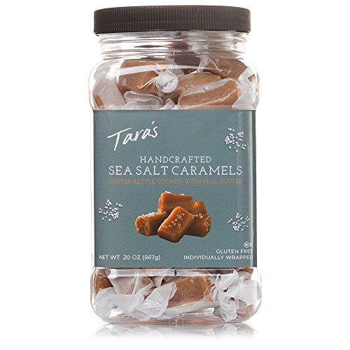 Product Cover Tara's All Natural Handcrafted Gourmet Sea Salt Caramel: Small Batch, Kettle Cooked, Creamy & Individually Wrapped - 20 Ounce