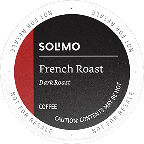 Product Cover Amazon Brand - 100 Ct. Solimo Dark Roast Coffee Pods, French Roast, Compatible with Keurig 2.0 K-Cup Brewers