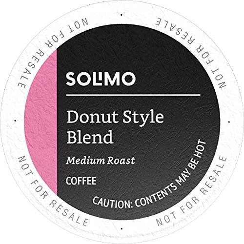 Product Cover Amazon Brand - 100 Ct. Solimo Donut Style Blend Medium-Light Roast Coffee Pods, Compatible with Keurig 2.0 K-Cup Brewers