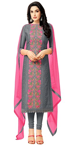 Product Cover Rajnandini Charcoal Heavy Chanderi Embroidered Salwar Suit Dress Material