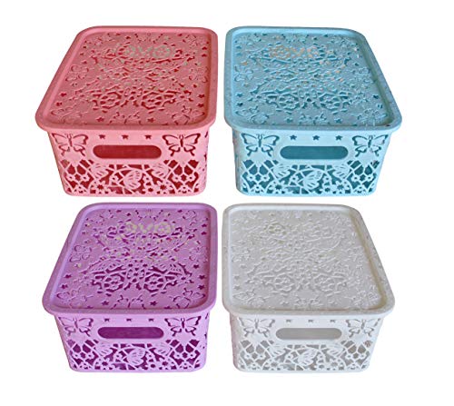 Product Cover TIED RIBBONS Plastic Basket Storage Box Organizer - Set of 4
