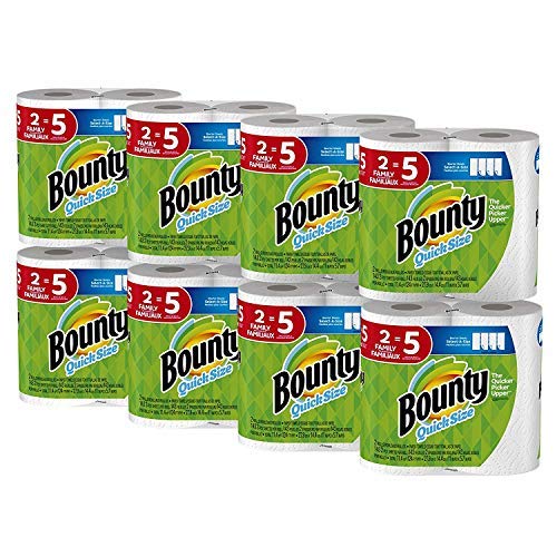 Product Cover Bounty Quick-Size Paper Towels, White, 16 Family Rolls = 40 Regular Rolls
