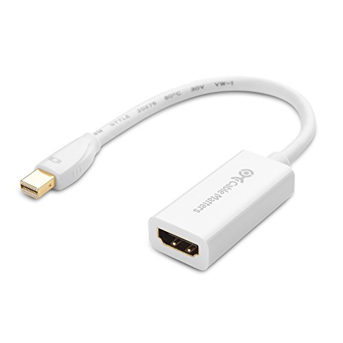 Product Cover Cable Matters Mini DisplayPort to HDMI Adapter (Mini DP to HDMI) in White - Thunderbolt and Thunderbolt 2 Port Compatible