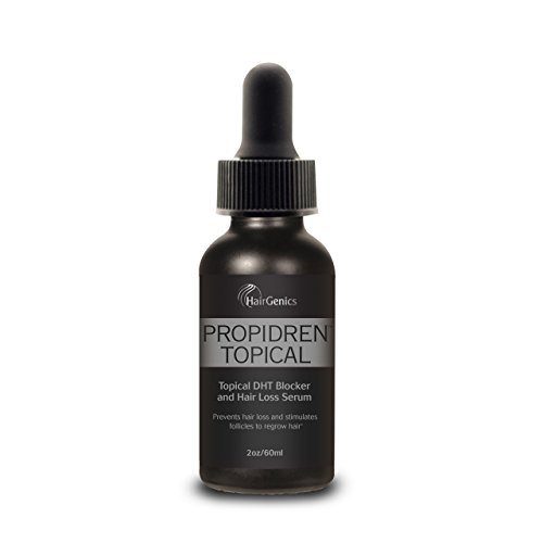 Product Cover Propidren by Hairgenics Hair Growth Serum with Powerful DHT Blockers to Prevent Hair Loss, Stimulate Hair Follicles and Help Regrow Hair. 1 Month Supply, 2 FL OZ.
