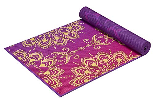 Product Cover Gaiam Yoga Mat Premium Print Reversible Extra Thick Non Slip Exercise & Fitness Mat for All Types of Yoga, Pilates & Floor Workouts, Royal Bouquet, 6mm