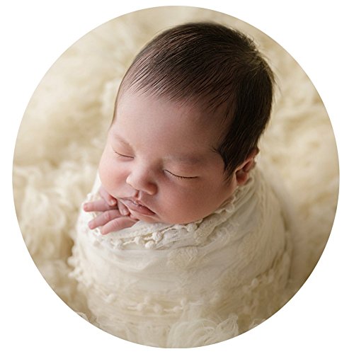 Product Cover Baby Photography Props Blanket Newborn Photo Shoot Outfits Infant Photos Lace Wrap (Beige)