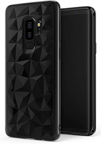 Product Cover Ringke Air Prism Compatible with Galaxy S9 Plus Case 3D Vogue Design Chic Ultra Rad Pyramid Stylish Diamond Pattern Flexible Textured Protective TPU Cover for Galaxy S 9 Plus (2018) - Ink Black