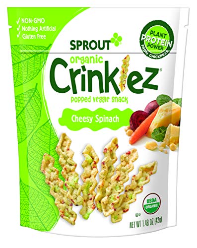 Product Cover Sprout Organic Crinklez Toddler Snacks, Cheesy Spinach, 1.48 Ounce Bag (Single)