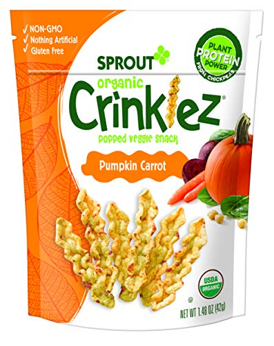 Product Cover Sprout Organic Crinklez Toddler Snacks, Pumpkin Carrot, 1.48 Ounce Bag (Single)