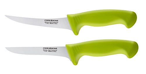 Product Cover Cook N Home 02580 Flexible Curved and Straight Stiff 2 Piece Boning Knife Set, 6
