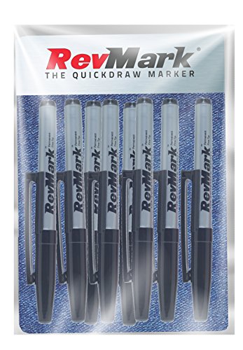 Product Cover RevMark Industrial Marker - Black Permanent Ink - Standard Tip - 8 Pack (Made in the USA) (Black)