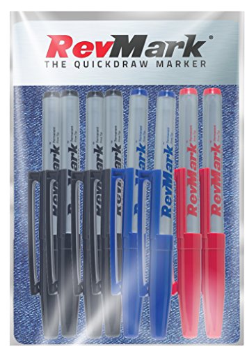 Product Cover RevMark Industrial Marker - Permanent Ink - Standard Tip - 8 Pack (Made in the USA) (Assorted)