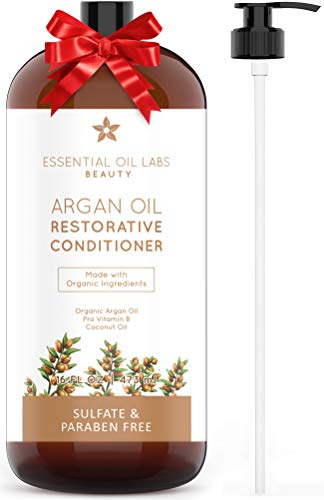 Product Cover Argan Oil Conditioner 16 oz, Restorative - Organic Ingredients for all Hair Types by Essential Oil Labs