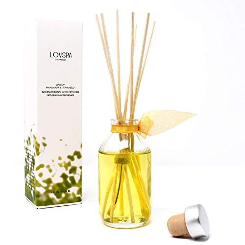 Product Cover LOVSPA Lively Mandarin Tangelo Reed Diffuser - Refresh Your Home with This Cheery Scent. Juicy Mandarin Orange, Minneloa Tangelo, Papaya & Lemon Water