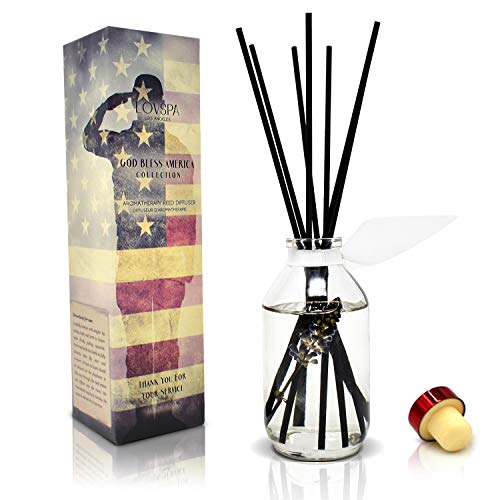 Product Cover LOVSPA Desert Sage & Citrus Reed Diffuser Sticks Set - Support Our Troops! Proceeds Donated to Support Service Members Stationed Abroad - Great Gift Idea for Military Family