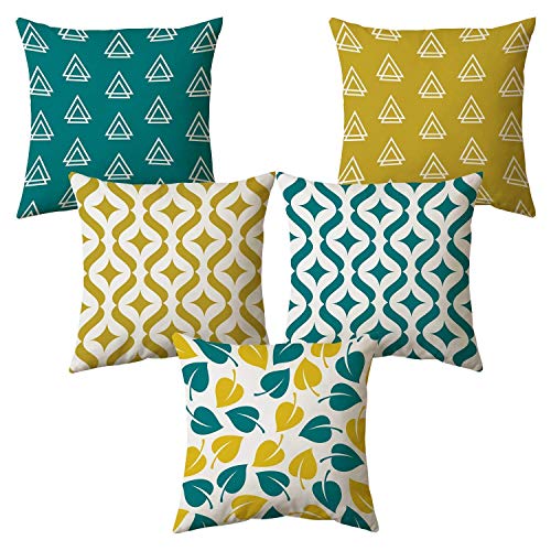 Product Cover AEROHAVEN Set of 5 Multi Colored Decorative Hand Made Jute Cushion Covers - CC14 - (16 Inch x 16 Inch, Multicolor)