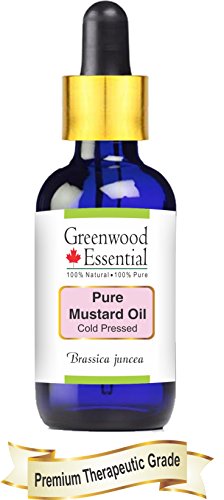 Product Cover Greenwood Essential Pure Mustard Oil (Brassica juncea) with Glass Dropper 100% Natural Therapeutic Grade Cold Pressed 10ml (0.33 oz)