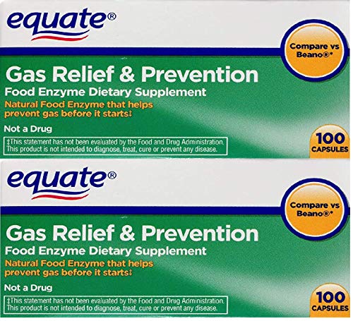 Product Cover Equate 2 Pack of Gas Relief Prevention, Food Enzyme Dietary Supplement, 200 Count