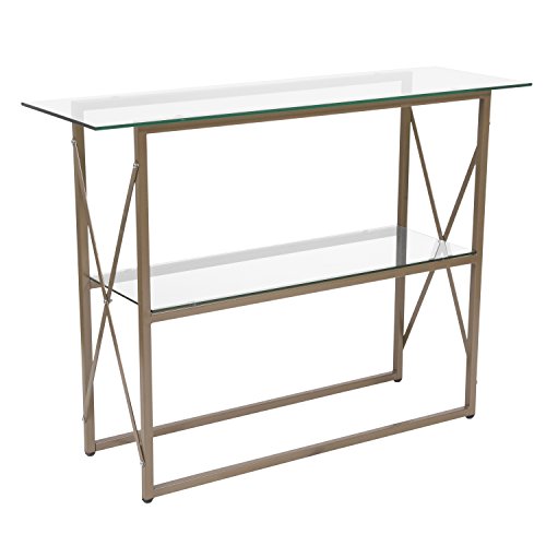 Product Cover Flash Furniture Mar Vista Collection Glass Console Table with Matte Gold Frame, NAN-JH-1796ST-GG