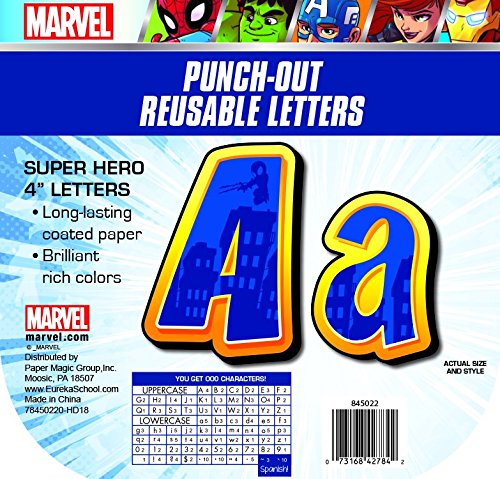 Product Cover Eureka Marvel Avengers Large Deco Letters Classroom Decorations for Teachers, 200 PC, 4'' H