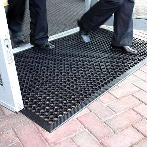 Product Cover Lovinland Outdoor Mat Rubber Drainage Mat Non-Slip Mat 60 x 35 Inch Commerical Heavy Duty Mat for Resturant Kitchen Bar Garage Garden Industral Indoor Use Black