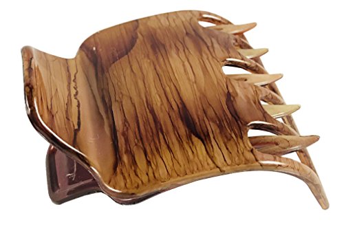 Product Cover Parcelona French Paw Brown Streaks Wide Side Slide In Jaw Yoga Hair Claw Clip (Brown Streaks)