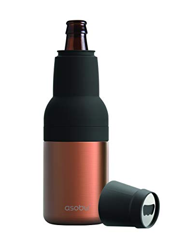 Product Cover Asobu Frosty Beer 2 Go Vacuum Insulated Double Walled Stainless Steel Beer Bottle and Can Cooler with Beer Opener (Copper)