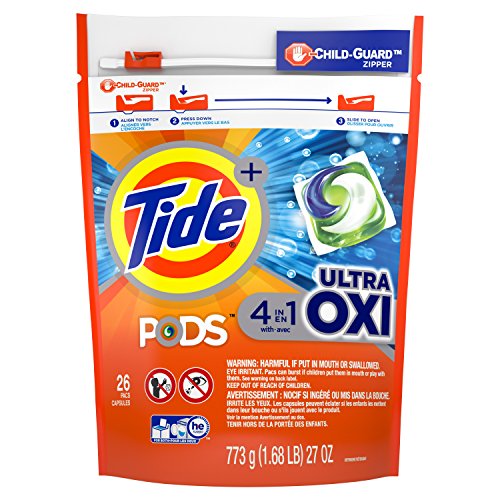 Product Cover Tide Pods Ultra Oxi Liquid Detergent Pacs, 26 Count (Packaging May Vary)